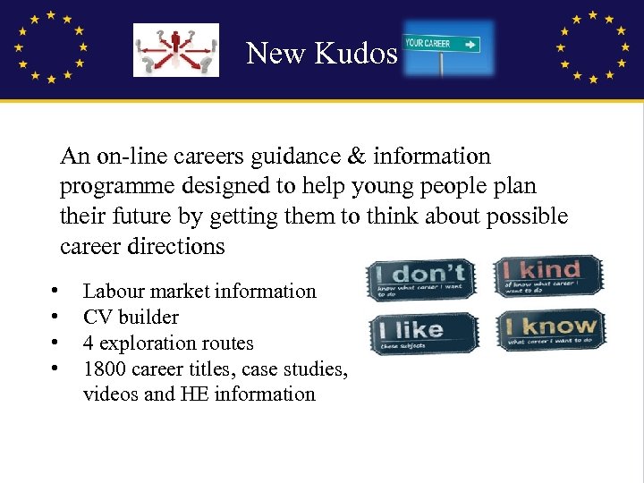 New Kudos An on-line careers guidance & information programme designed to help young people