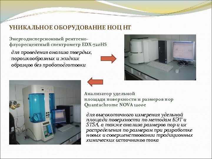 УНИКАЛЬНОЕ ОБОРУДОВАНИЕ НОЦ НТ Энергодисперсионный рентгенофлуоресцентный спектрометр EDX-720 HS для проведения анализа твердых, порошкообразных