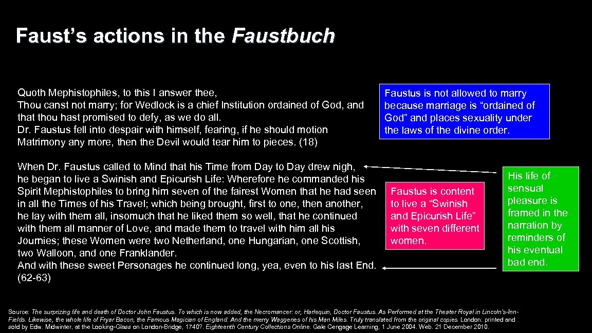 Faust’s actions in the Faustbuch Quoth Mephistophiles, to this I answer thee, Thou canst