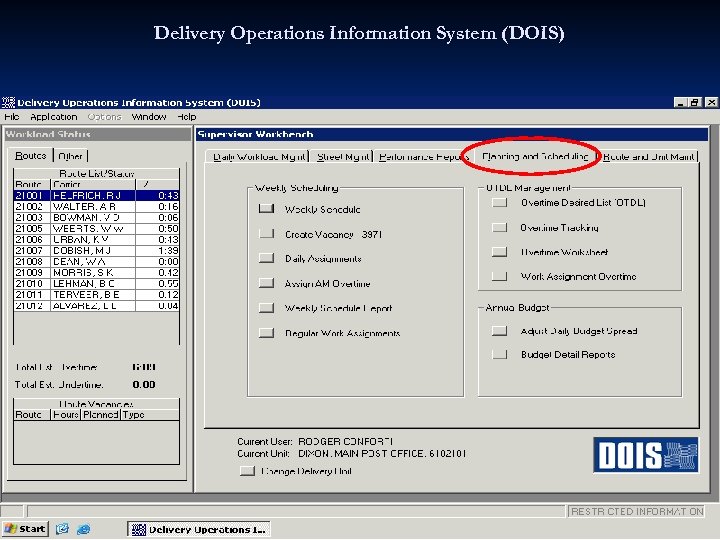 Delivery Operations Information System (DOIS) 