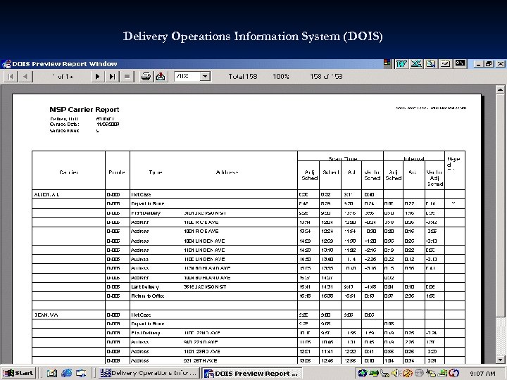 Delivery Operations Information System (DOIS) 