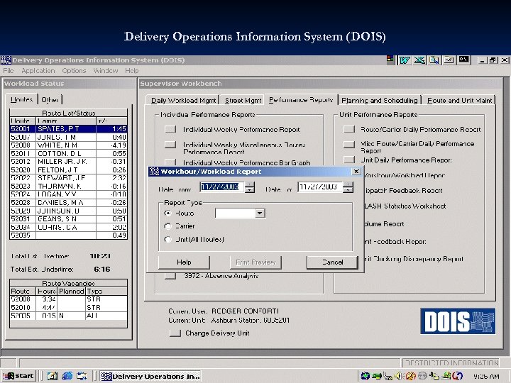 Delivery Operations Information System (DOIS) 