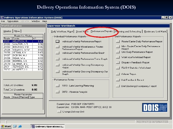 Delivery Operations Information System (DOIS) 
