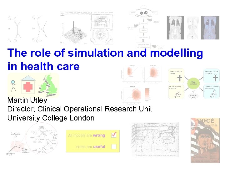 The role of simulation and modelling in health care Martin Utley Director, Clinical Operational