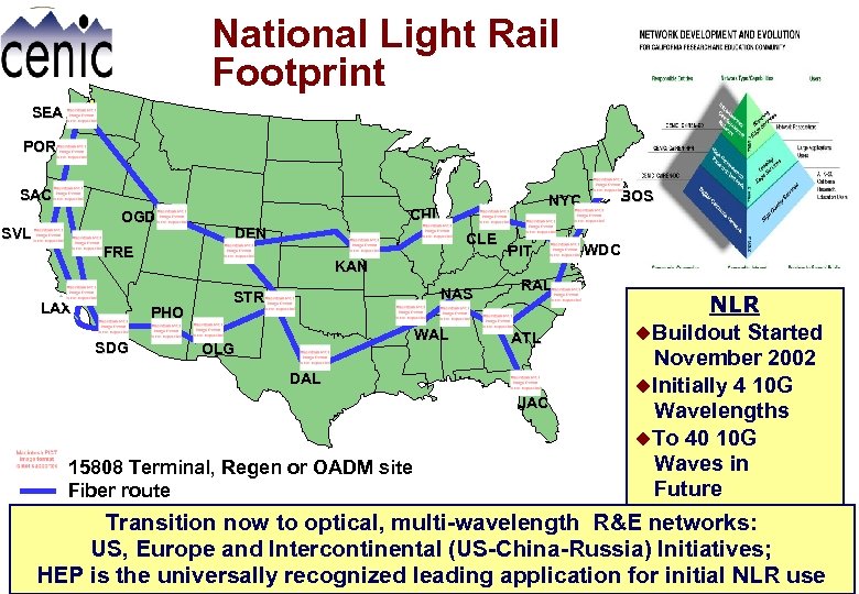 National Light Rail Footprint SEA POR SAC OGD SVL CHI DEN CLE FRE LAX