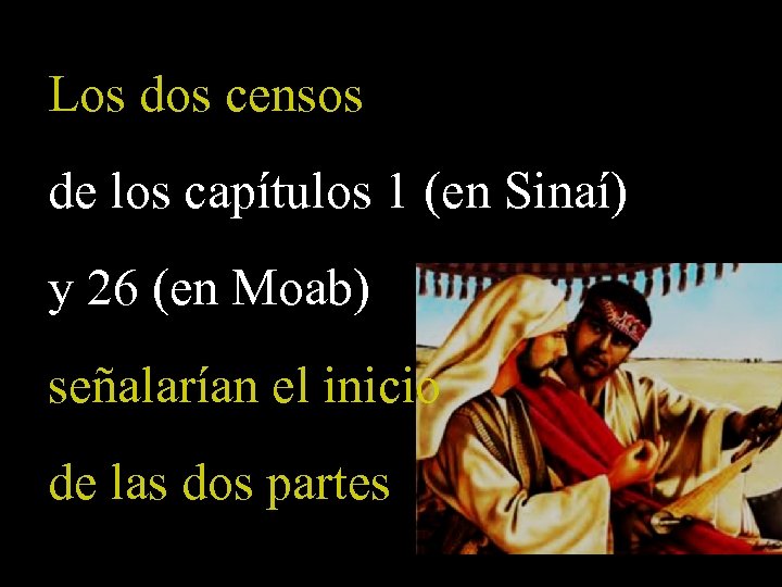 Los dos censos de los capítulos 1 (en Sinaí) y 26 (en Moab) señalarían