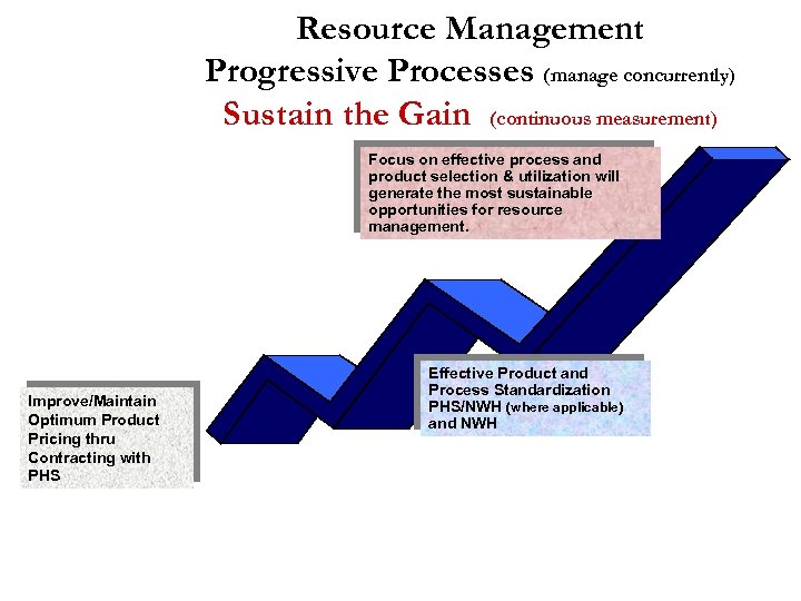 Resource Management Progressive Processes (manage concurrently) Sustain the Gain (continuous measurement) Focus on effective