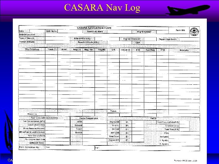 CASARA Nav Log CASARA 