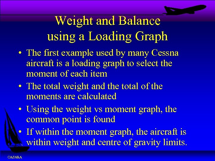 Weight and Balance using a Loading Graph • The first example used by many