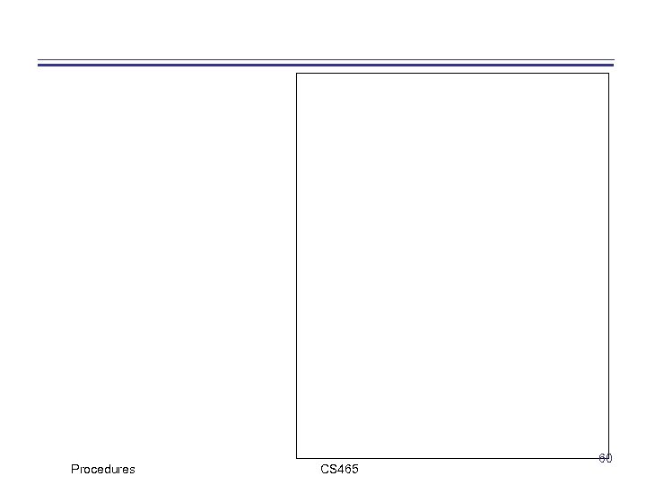 Procedures CS 465 60 