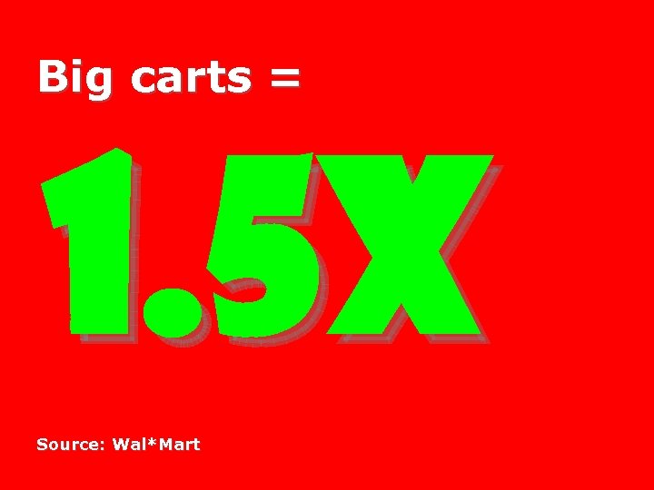 Big carts = 1. 5 X Source: Wal*Mart 