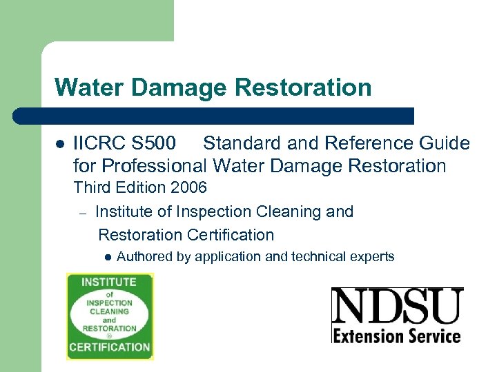 Water Damage Restoration l IICRC S 500 Standard and Reference Guide for Professional Water