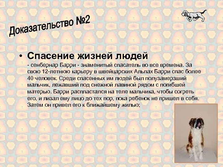  • Спасение жизней людей - сенбернар Барри - знаменитый спасатель во все времена.