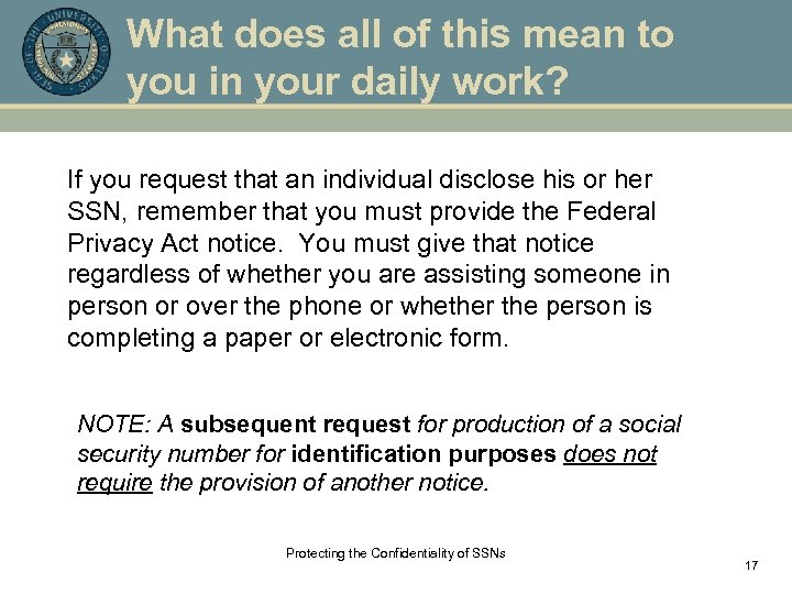 What does all of this mean to you in your daily work? If you