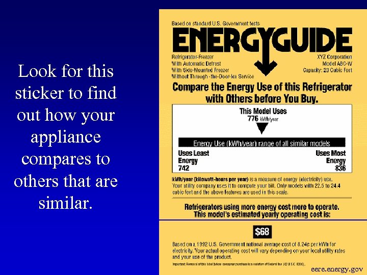 Look for this sticker to find out how your appliance compares to others that