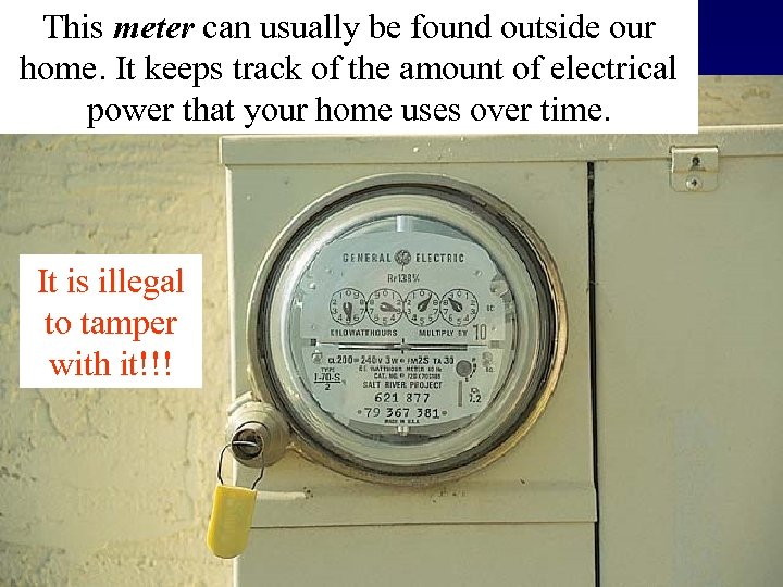 This meter can usually be found outside our home. It keeps track of the