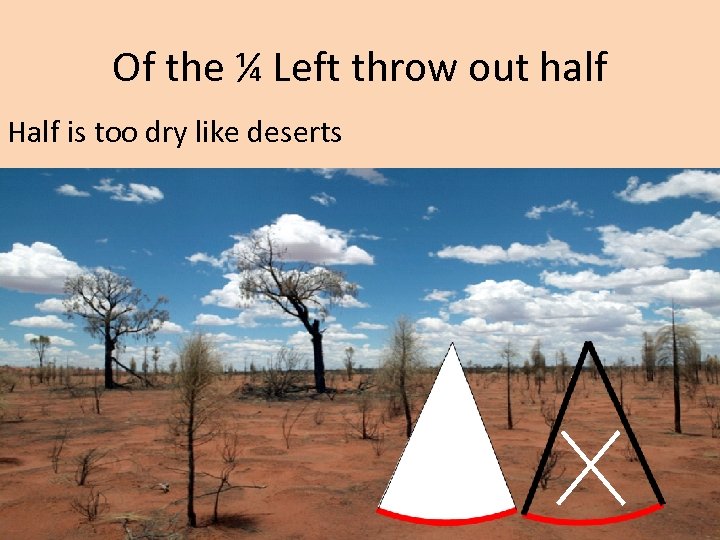 Of the ¼ Left throw out half Half is too dry like deserts 