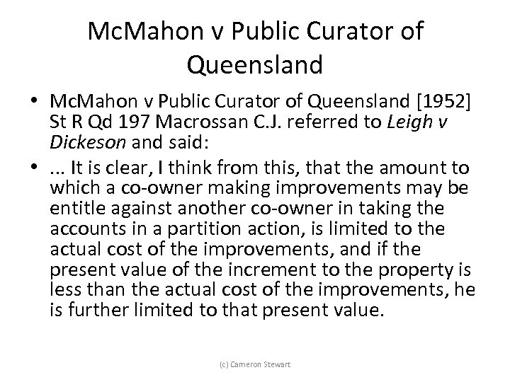 Mc. Mahon v Public Curator of Queensland • Mc. Mahon v Public Curator of