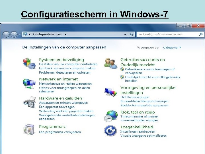 Configuratiescherm in Windows-7 