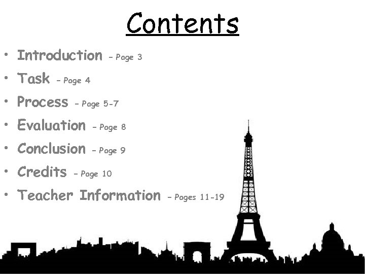 Contents • Introduction • Task – Page 3 – Page 4 • Process –