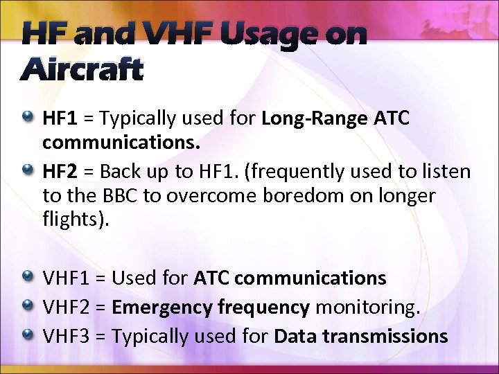 localizer frequencies