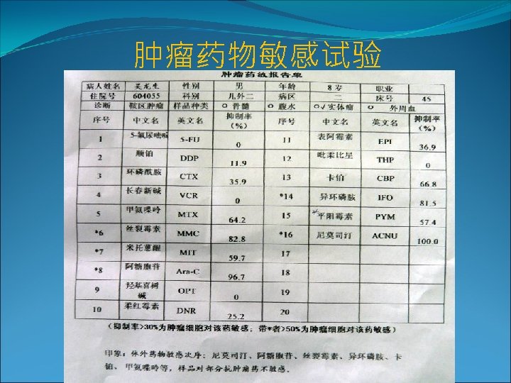 肿瘤药物敏感试验 