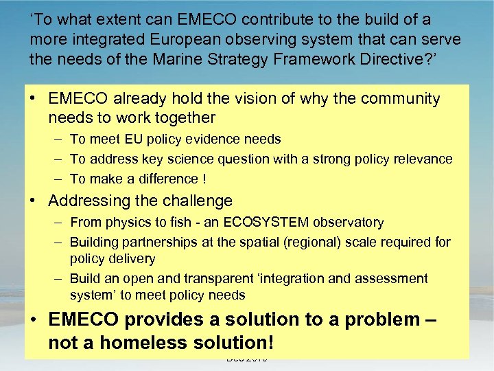 ‘To what extent can EMECO contribute to the build of a more integrated European
