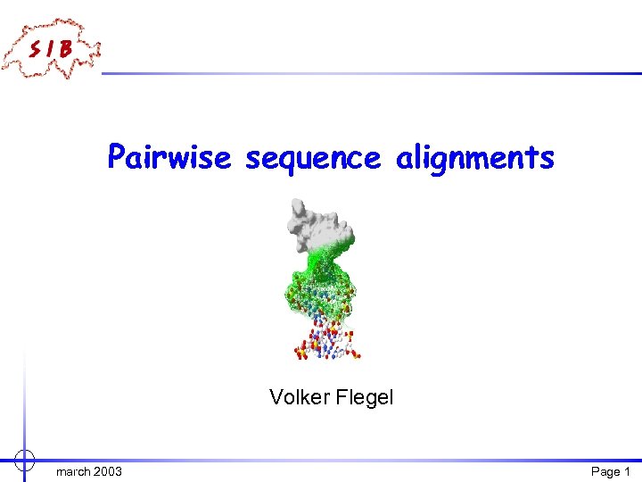 Pairwise sequence alignments Volker Flegel march 2003 Page 1 