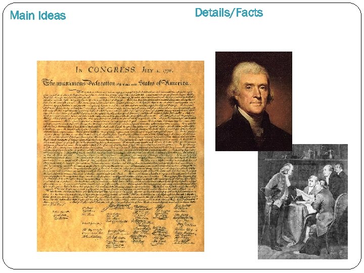 Main Ideas Details/Facts 