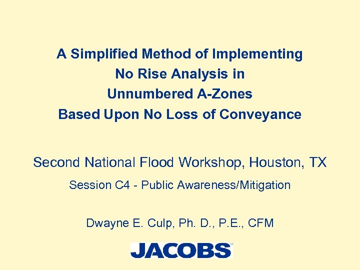 A Simplified Method of Implementing No Rise Analysis in Unnumbered A-Zones Based Upon No