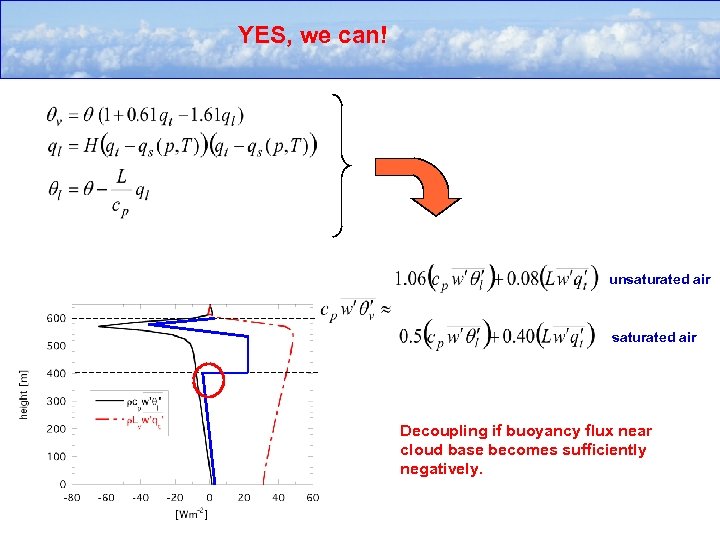 YES, we can! unsaturated air Decoupling if buoyancy flux near cloud base becomes sufficiently