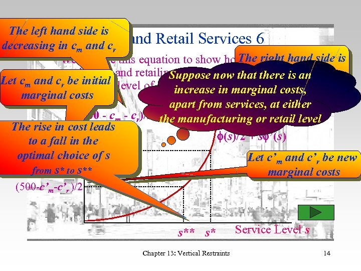 The left hand side is RPM decreasing in cm and cr and Retail Services