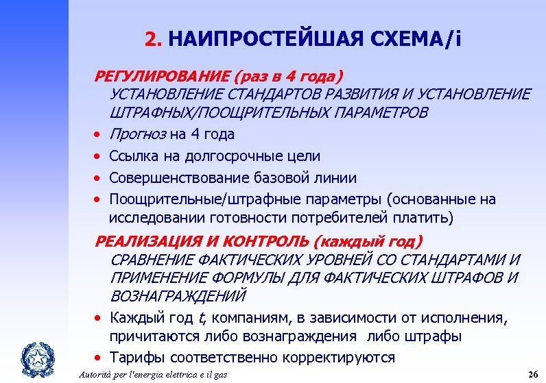 2. НАИПРОСТЕЙШАЯ СХЕМА/i РЕГУЛИРОВАНИЕ (раз в 4 года) УСТАНОВЛЕНИЕ СТАНДАРТОВ РАЗВИТИЯ И УСТАНОВЛЕНИЕ ШТРАФНЫХ/ПООЩРИТЕЛЬНЫХ