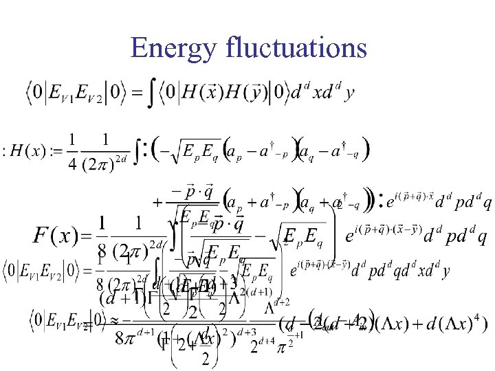 Energy fluctuations 