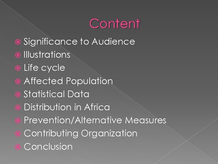Content Significance to Audience Illustrations Life cycle Affected Population Statistical Data Distribution in Africa