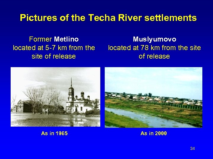 Pictures of the Techa River settlements Former Metlino located at 5 -7 km from