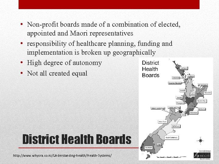  • Non-profit boards made of a combination of elected, appointed and Maori representatives