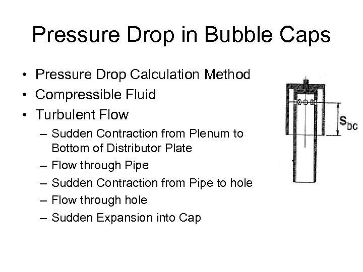 Pressure Drop in Bubble Caps • Pressure Drop Calculation Method • Compressible Fluid •