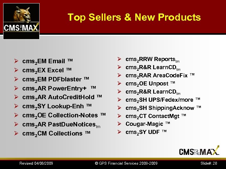 Top Sellers & New Products Ø Ø Ø Ø Ø cms 2 EM Email