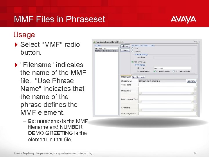 MMF Files in Phraseset Usage 4 Select 