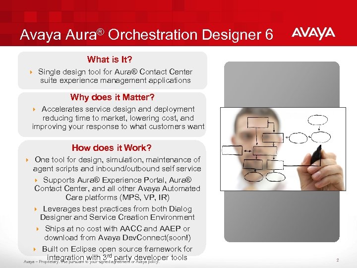 Avaya Aura® Orchestration Designer 6 What is It? 4 Single design tool for Aura®