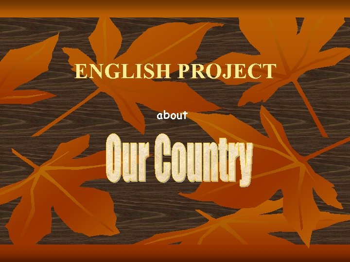ENGLISH PROJECT about 