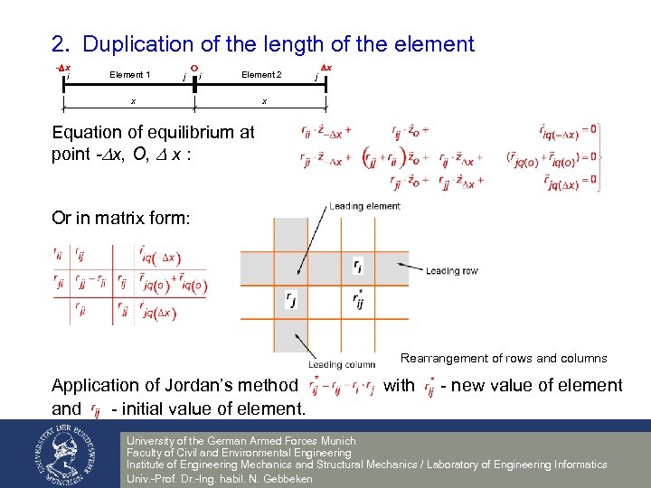 2. Duplication of the length of the element - x i Element 1 j