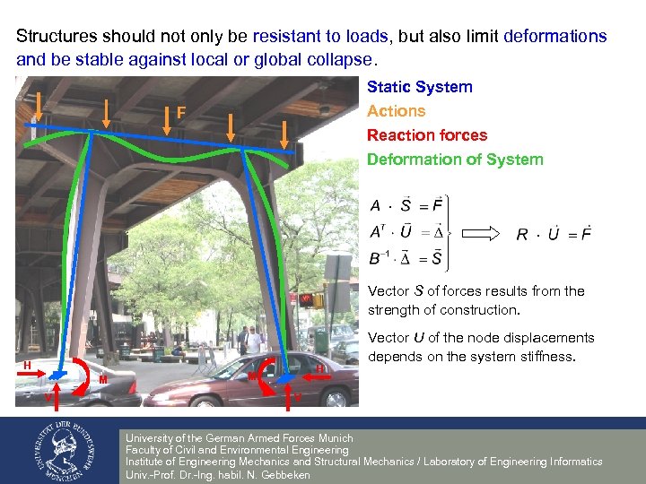 Structures should not only be resistant to loads, but also limit deformations and be