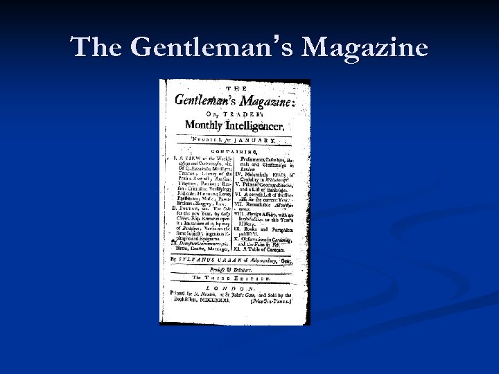 The Gentleman’s Magazine 