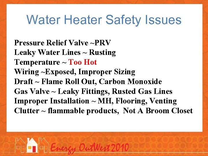Water Heater Safety Issues Pressure Relief Valve ~PRV Leaky Water Lines ~ Rusting Temperature