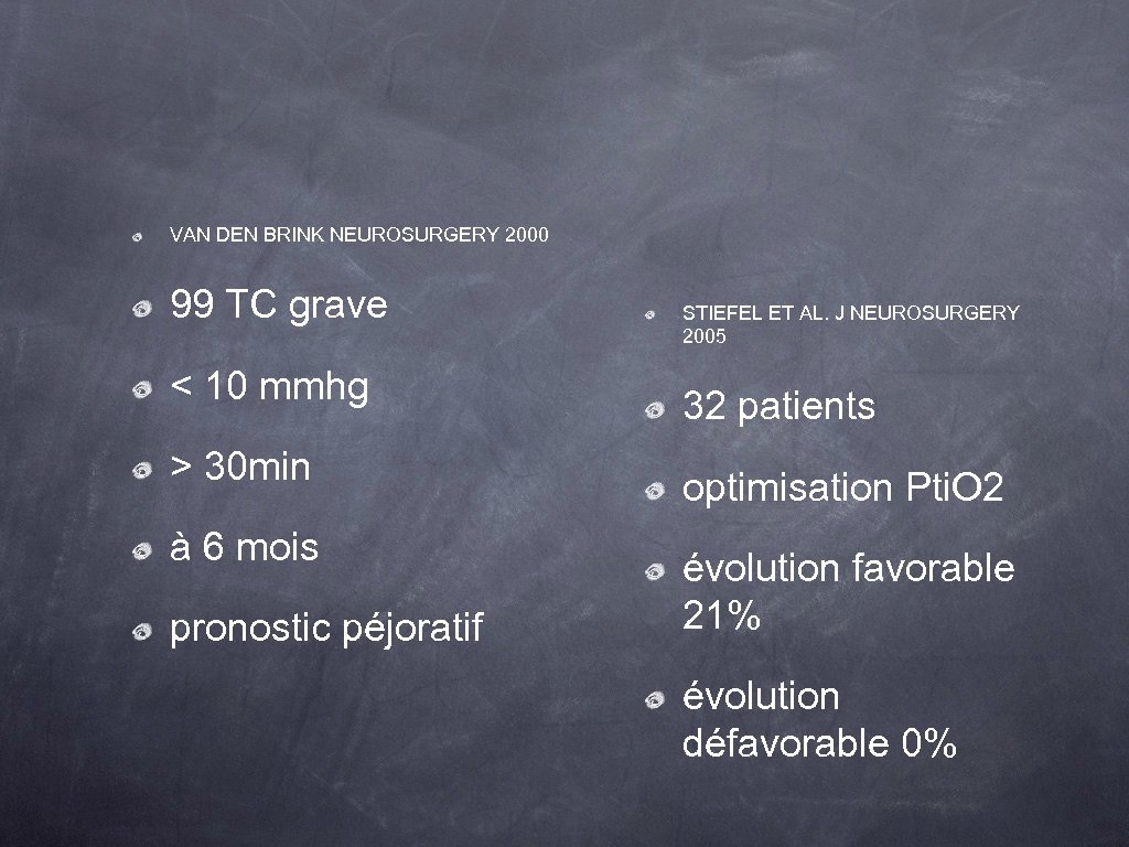 VAN DEN BRINK NEUROSURGERY 2000 99 TC grave < 10 mmhg > 30 min