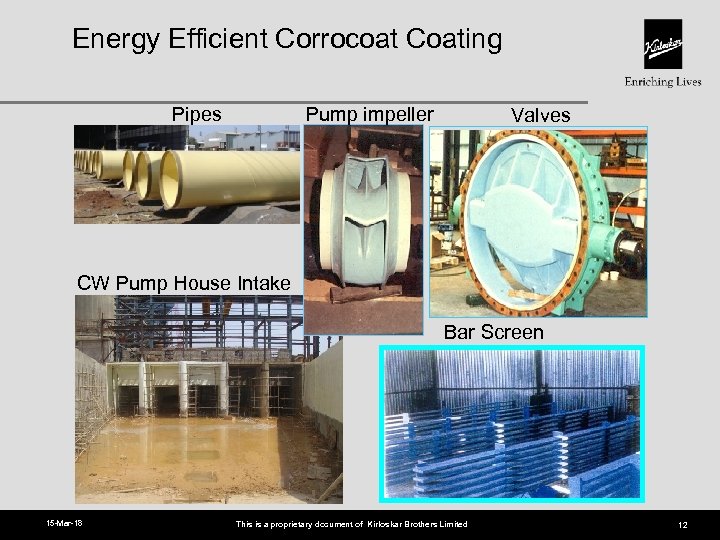 Energy Efficient Corrocoat Coating Pipes Pump impeller Valves CW Pump House Intake Bar Screen