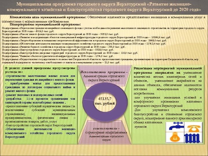 Муниципальная программа городского округа Верхотурский «Развитие жилищнокоммунального хозяйства и благоустройства городского округа Верхотурский до