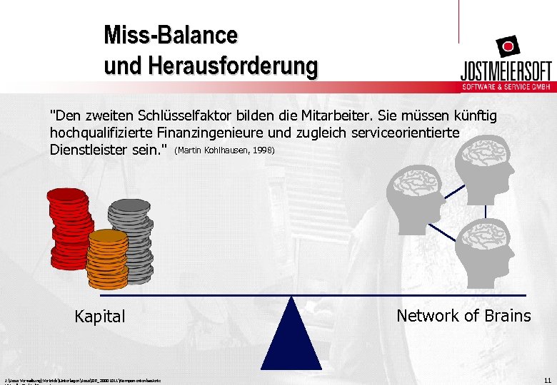 Miss-Balance und Herausforderung "Den zweiten Schlüsselfaktor bilden die Mitarbeiter. Sie müssen künftig hochqualifizierte Finanzingenieure